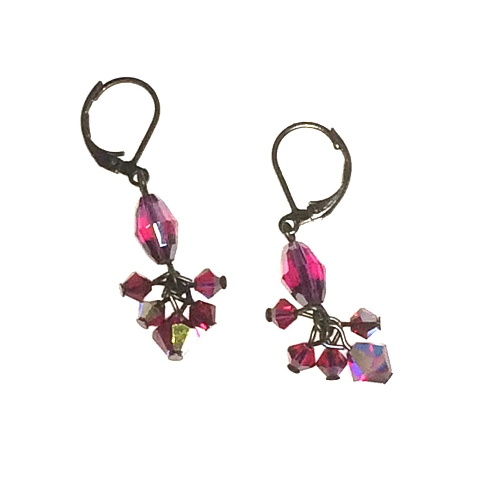 Dabby Reid Red Hand Crafted Crystal Drop Earrings